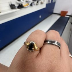 10k Gold Black Stone Ring 