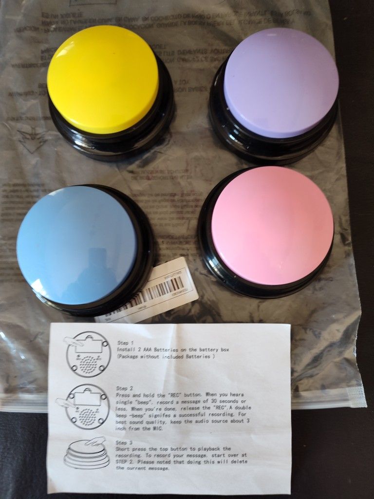 4 Pc Training Buttons For Pets