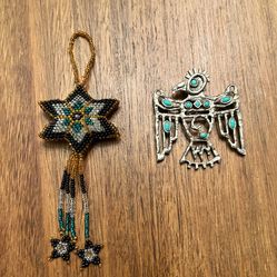 Vintage St. Labre Southwest Thunderbird Brooch Or  Pendant