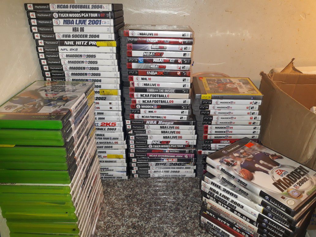 Ps3,xbox360, ps2,ps1,sports games