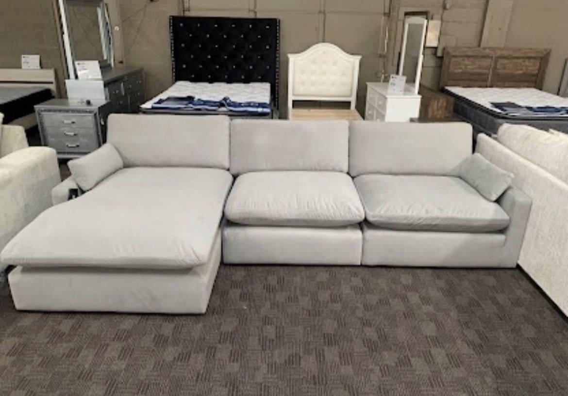 Grey Cloud Feather Sectional Couch