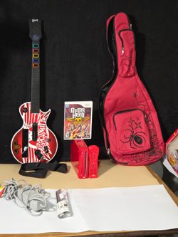 Nintendo Wii Red 25th Anniversary RVL-001 GameCube Compatible Guitar Hero Tested