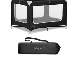 Dream On Me Zodiak Portable Playard with Carry Bag & Shoulder Strap, Black