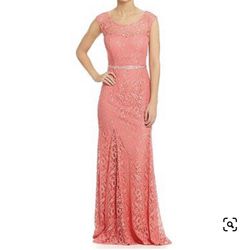 Maxi Lace Prom Pink Dress 