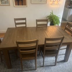 Dining room table with six chairs