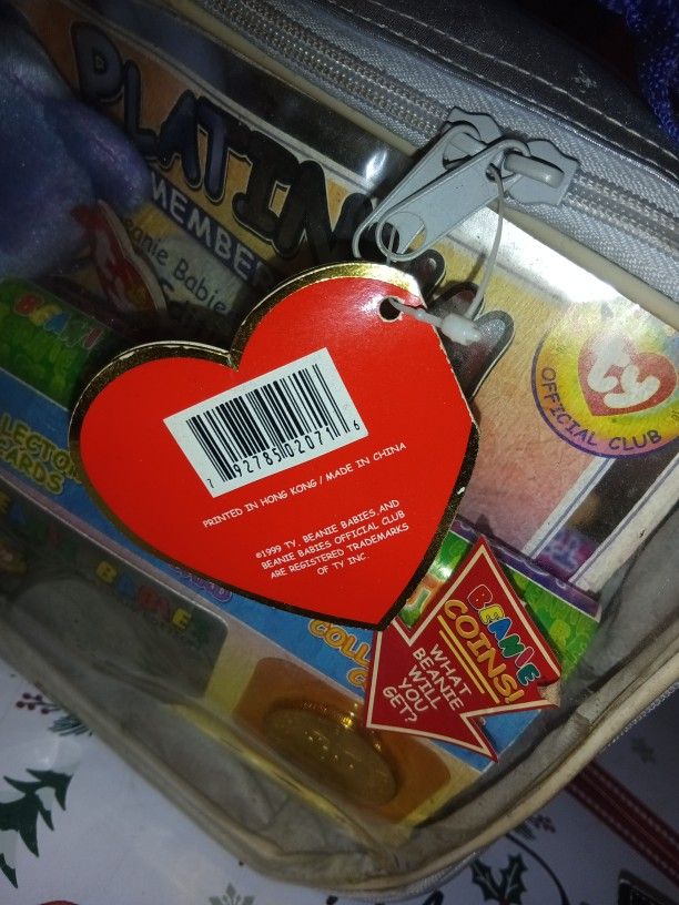 Rare 1999 Beanie Babys Platinum Bag Never Opened