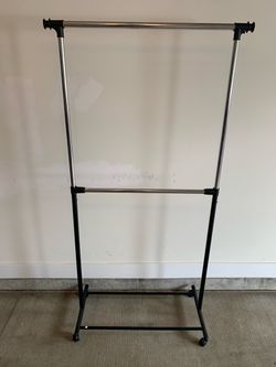 Double Rod Garment Rack on Wheels
