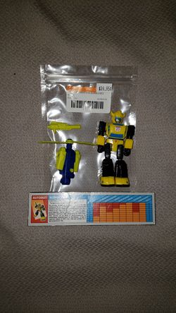 Vintage 1990 Transformers G1 Action Master Bumblebee With Heli-Pack