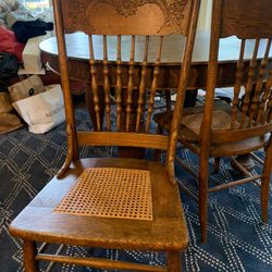 Set Of Antique Oak Dining Chairs - Each 