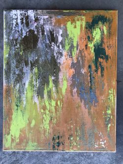 Original Modern abstract painting on wood canvas