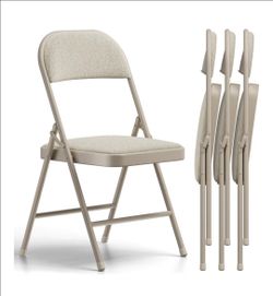 Folding Chairs with Fabric Padded Seat & Back