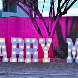 Marry Me Marquee Letters