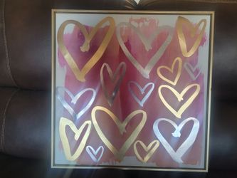 Gold framed heart canvas