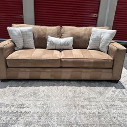 FREE DELIVERY | 3-Seater Suede-Feel Couch – Cozy & Neutral Tone
