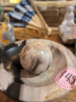 Decorative Wood Bowl with Sphere