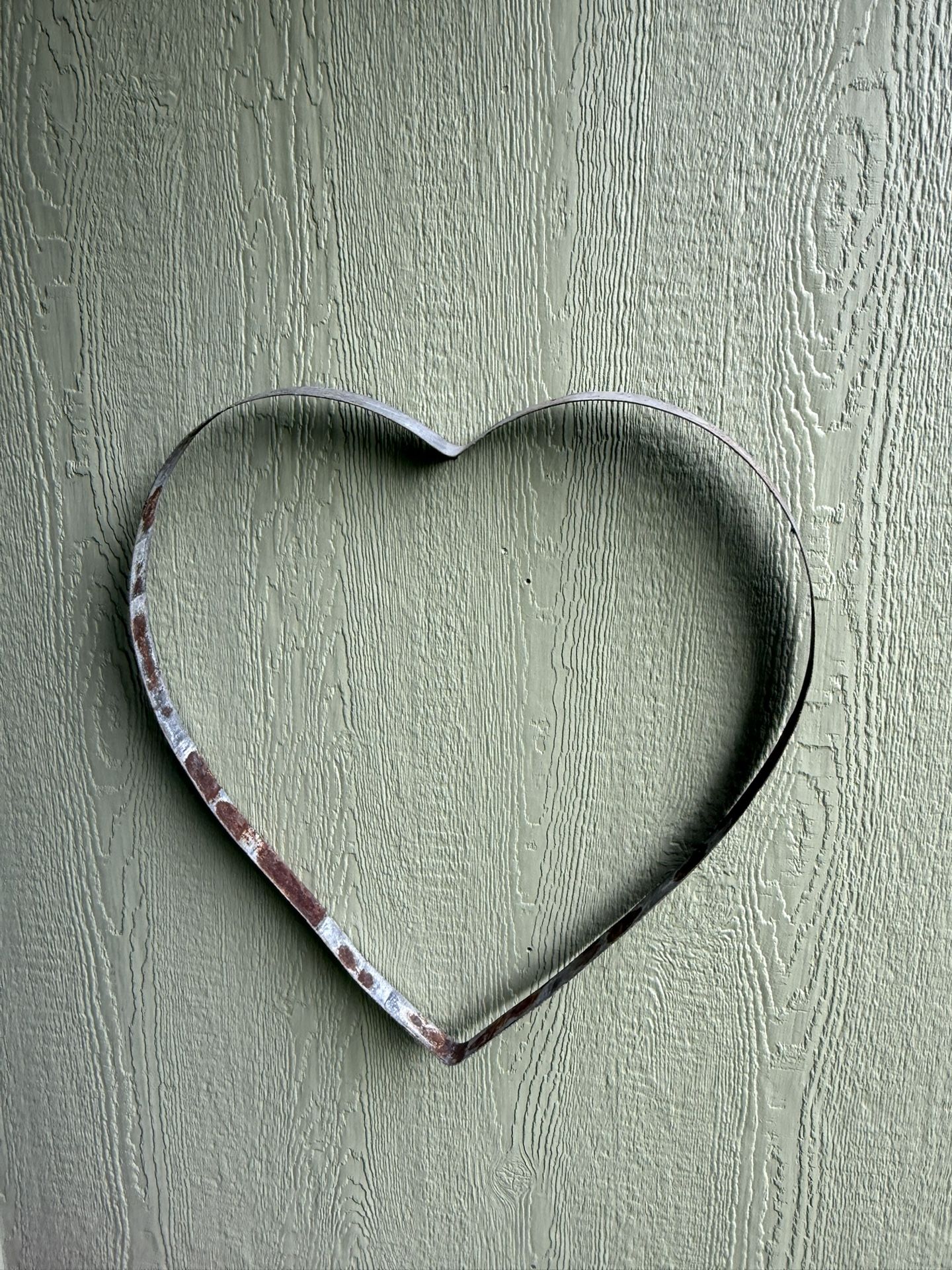 Large Metal Hearts Made From Wine Barrel Bands