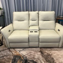 Leather Power Couch And Loveseat