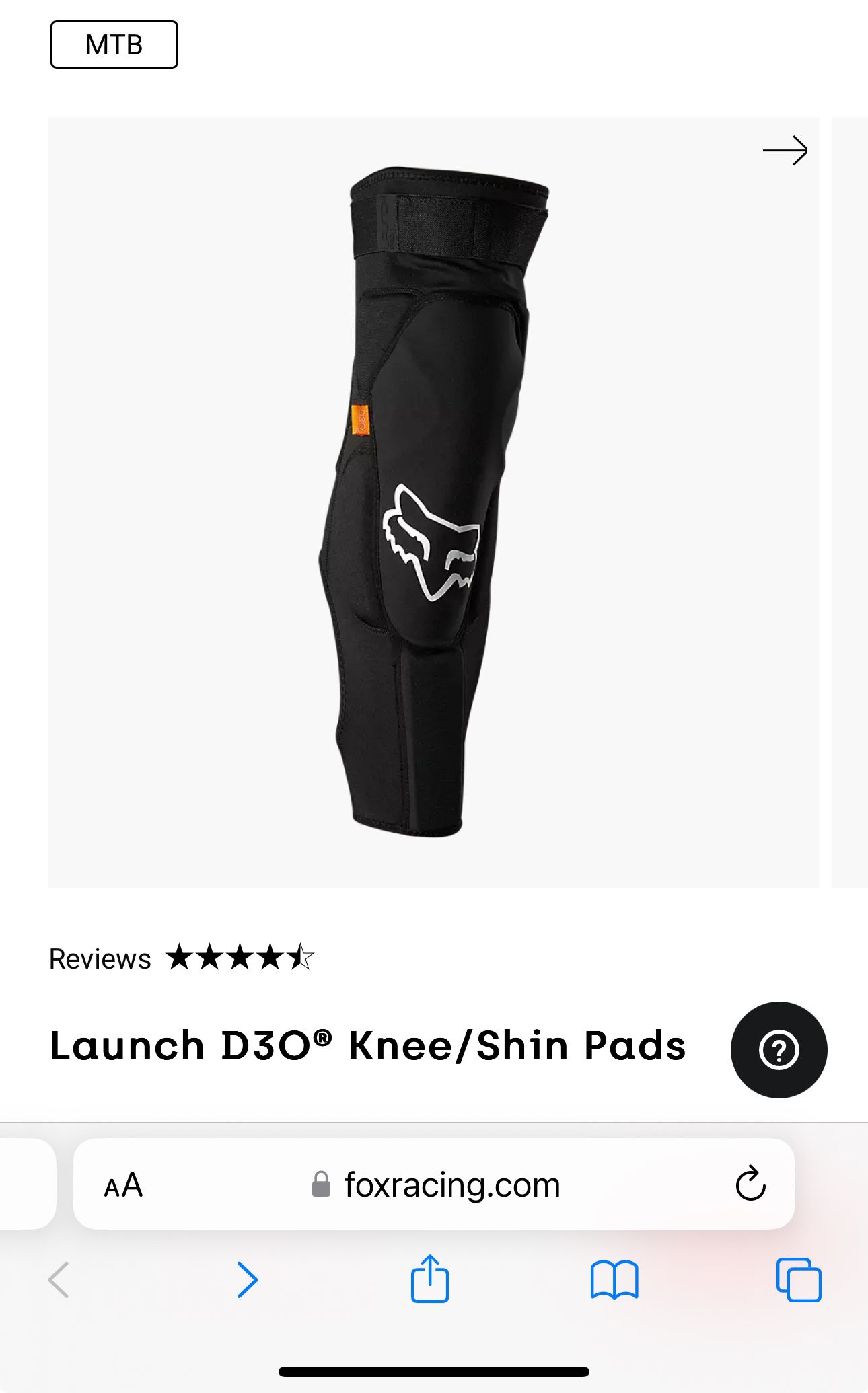 LAUNCH D30 FOX KNEE AND SHIN PAD NEW SEALED