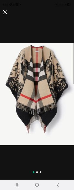 Reversible Burberry EKD Check Wool Cape
