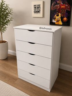 White 5 drawer chest
