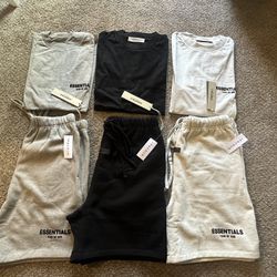 Essentials shorts, tshirts