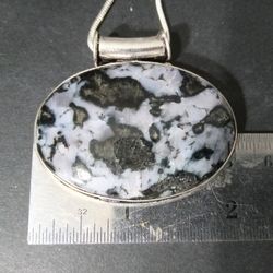 Mystic Gabbro Pendant With Chain