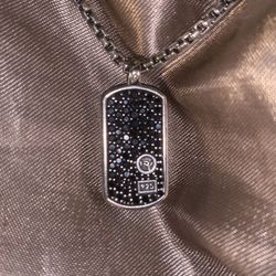 David Yurman Black Diamond Dog tag 