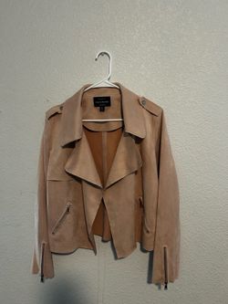 Haute Monde Dusty Rose Faux Suede Waterfall Jacket - XL