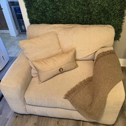 Oversized Chair & a Half – Neutral Beige – Super Cozy – Great Condition
