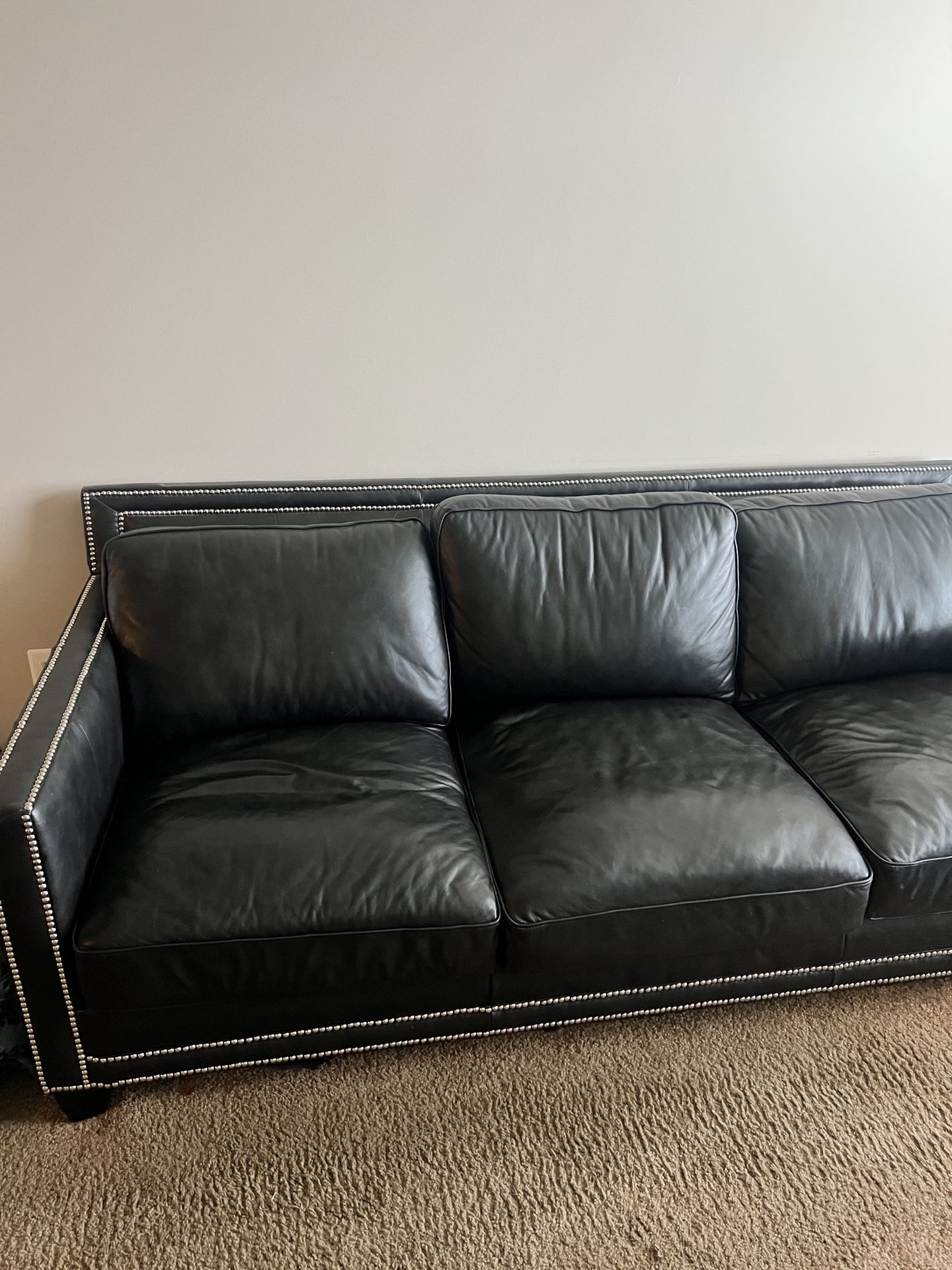Faux, Leather, Contemporary Oversize Couch & Chair