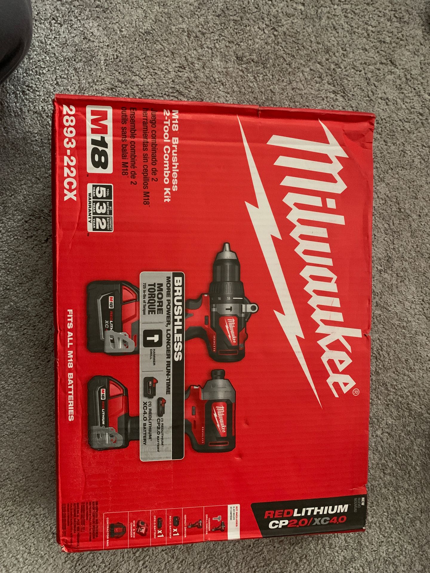 Milwaukee M18 2893-22CX 18-Volt 2-Tool 3-Speed Drill and Impact Driver Combo Kit price firm