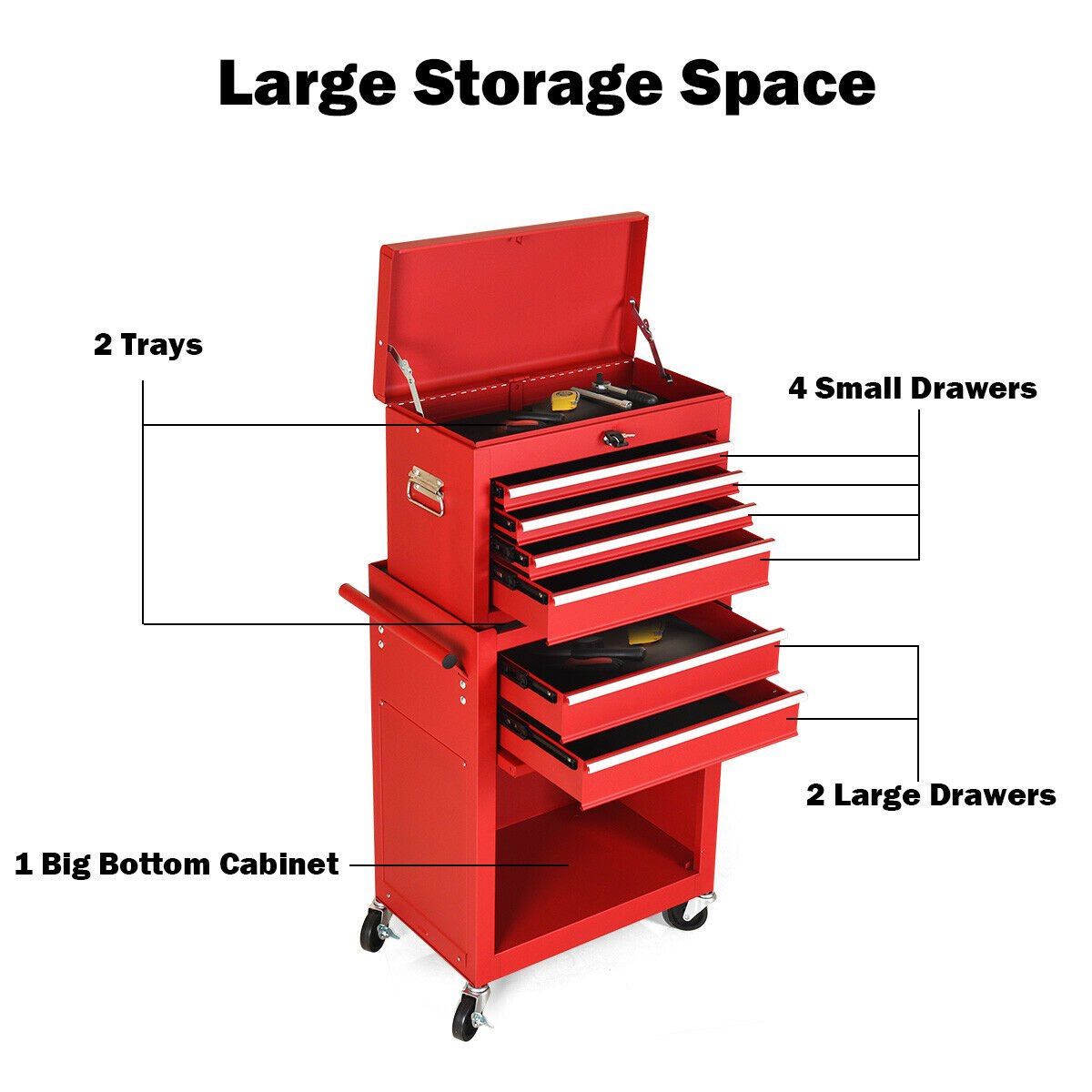 🔥 BRAND NEW Chest Box Garage Toolbox Organizer w/ 6 Drawers