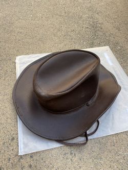 Vintage Winfield Cover Co. San Francisco Brown Leather Cowboy/Western Hat – Size XL”