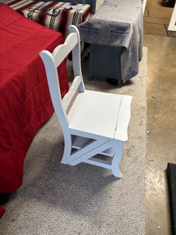 White Painted Wood ladder  Chair