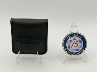 Titleist 75 Years & Counting Ball Marker #1 Ball in Golf w/ Leather Pouch RARE