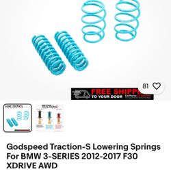 Godspeed Traction-S Lowering Springs For BMW 3-SERIES 2012-2017 F30 XDRIVE AWD