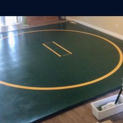 12’ x 12’ Wrestling Mat (one-piece) Green/Gold