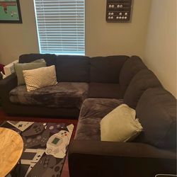 Charcoal grey sectional couch