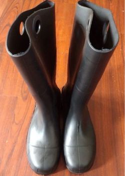 Dunlop Black Tall Rubber Rain Boots steel toe size 12