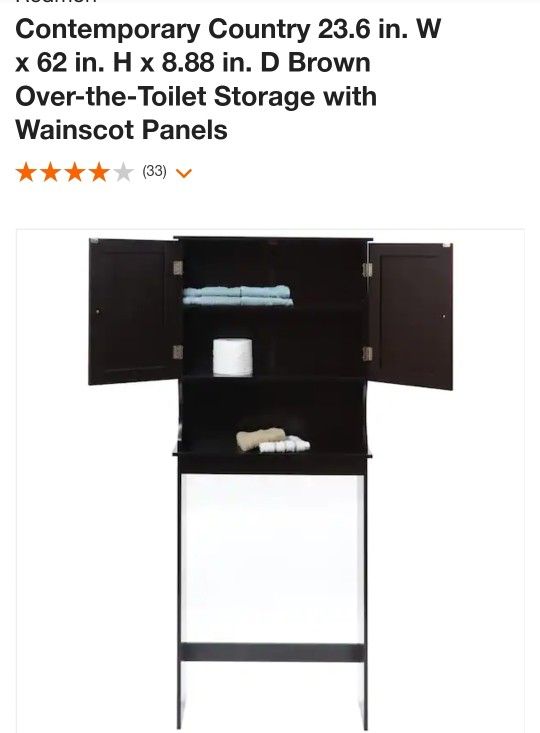 Espresso Over Toilet Storage Cabnet