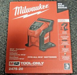 Milwaukee 2475-20 M12 Compact Inflator *New in Box*