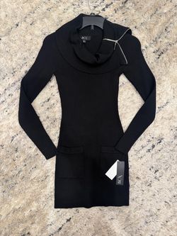 BCX Black Ribbed Sweater Dress XS