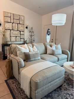 Beige sectional sofa