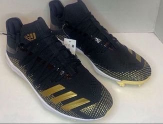 Adidas Adizero Afterburner 6 Black Gold aBaseball Cleats Mens Sz 8.5 G27657 New 