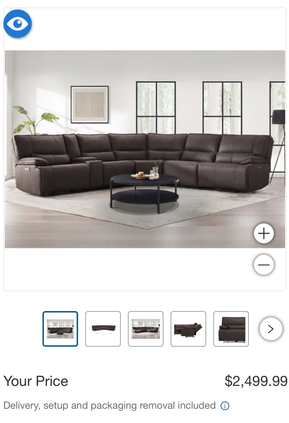 Brower Fabric Power Reclining Sectional with Power Headrests