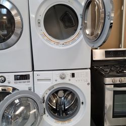 LG Front Load Washer And Stackable Gas Dryer Set 