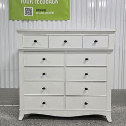 Tall Boy Wide Dresser - Painted White 