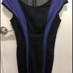 Guess Los Angeles Black/ Purple Short Sleeves  Women's Dress Size 8