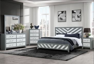 4-Piece Queen Bedroom Set – Bed, Dresser, Mirror & Nightstand | Delivery & Setup Available