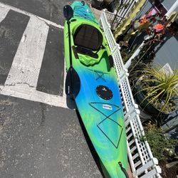 Single Fishing Kayak Perception Field Stream 12 Ft Excellent Condition Seat  And Paddle Included Very Stable Ready For Summer Time for Sale in Ventura